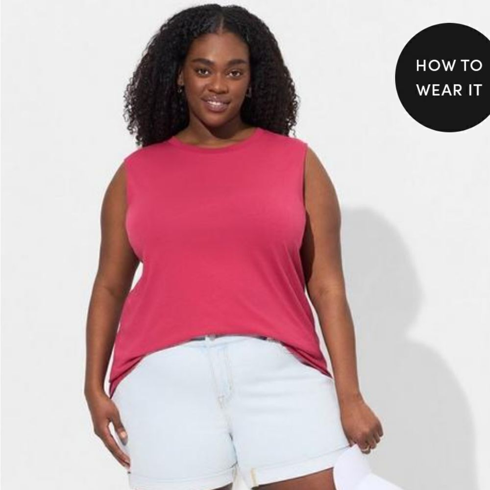 Torrid Vintage Cotton Jersey High Neck Tank - New